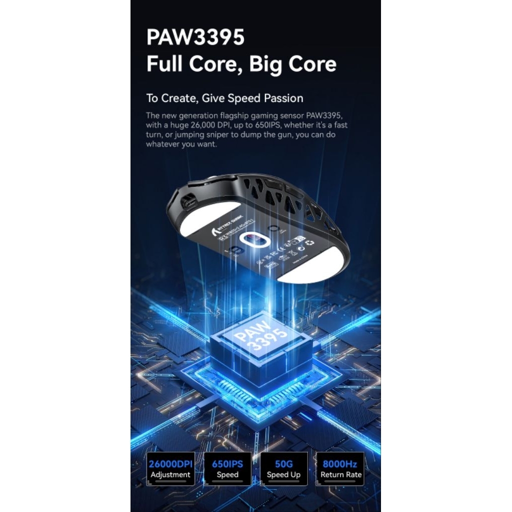 Chuột Gaming Không Dây Attack Shark R3, Khung kim loại siêu nhẹ, Pixart 3395, 26000 DPI.( hàng new fullbox) | BigBuy360 - bigbuy360.vn