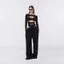 Áo bodysuit cut out phối lưới dài tay
