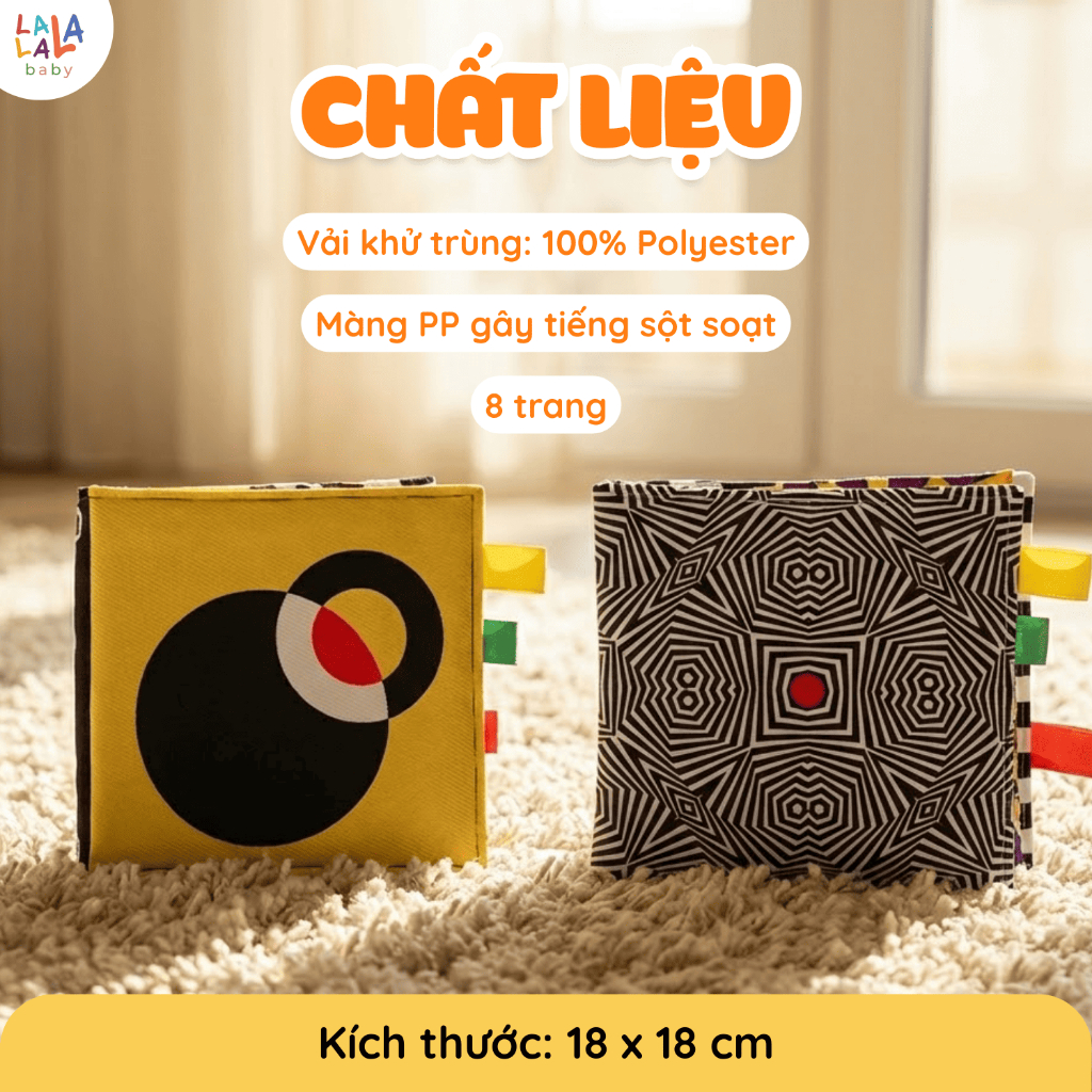 Sách vải Magic Book chuyển động mắt Lalala baby phát triển đa giác quan