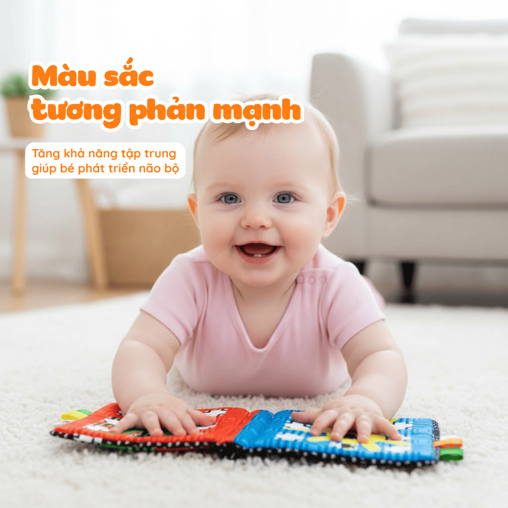 Sách vải Magic Book chuyển động mắt Lalala baby phát triển đa giác quan