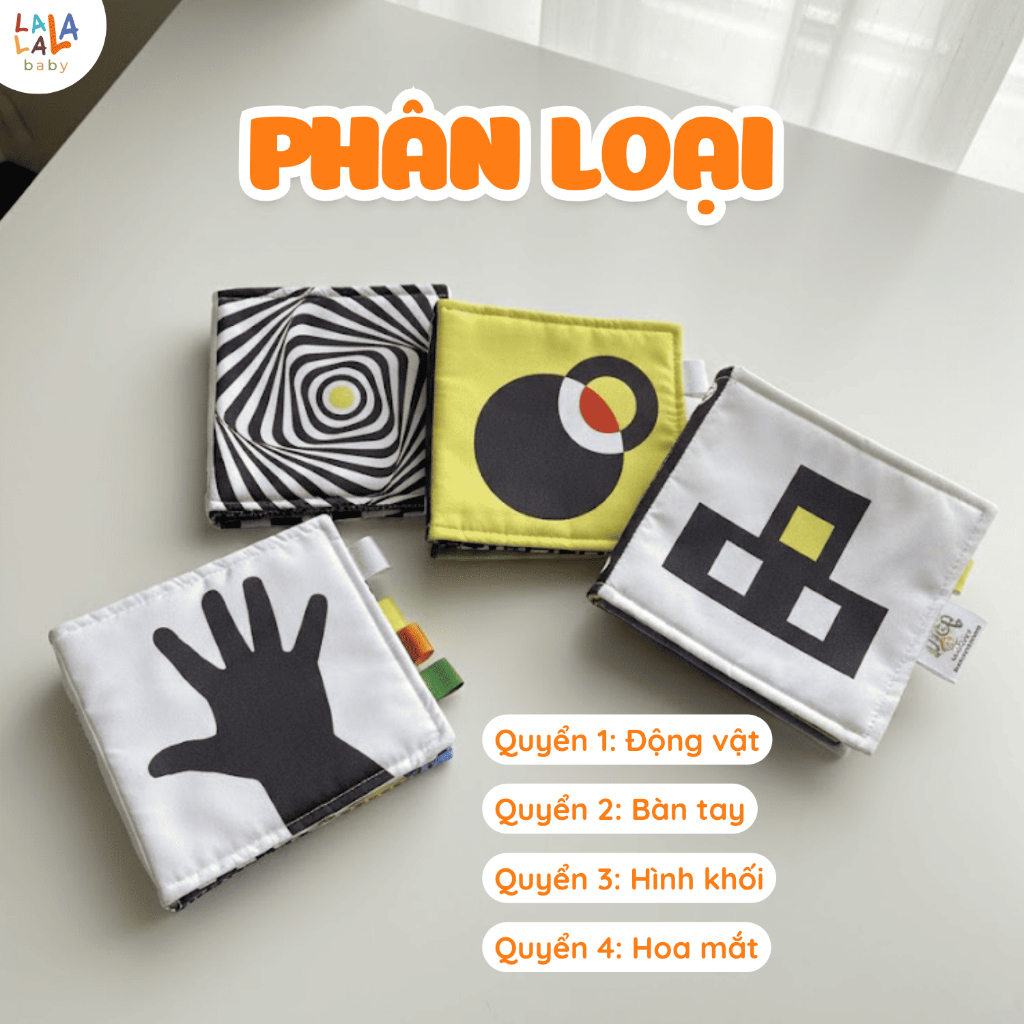Sách vải Magic Book chuyển động mắt Lalala baby phát triển đa giác quan