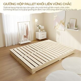 Giường Pallet Hộp 2 Mặt 1m2x2m 1m6x2m 1m8x2m, Khung Giường Ngủ Chắc Chắn Gỗ Thông Tự Nhiên Giá Rẻ Nhiều Kích Thước