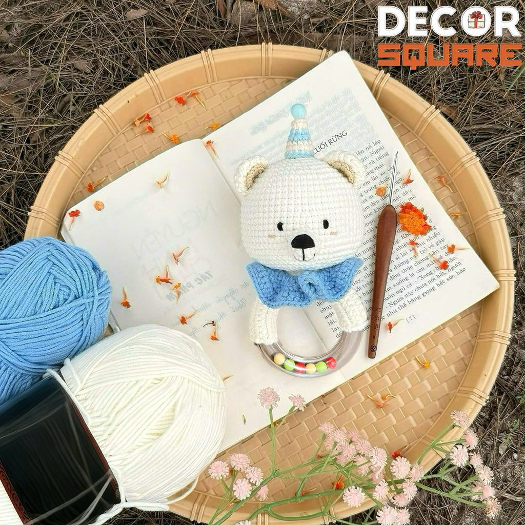 Đồ Chơi Lục Lạc Decor Square – Cầm Tay Cao Cấp, Phát Triển Giác Quan | Quà tặng đầy tháng