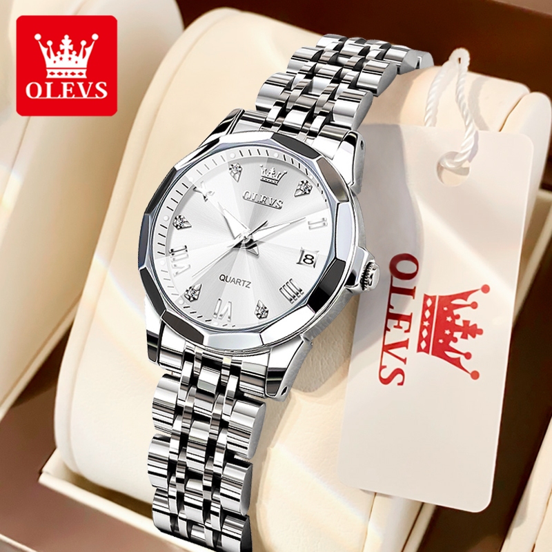 OLEVS Bộ Đồng Hồ nữ Chính hãng dây đeo bằng thép không có chống thấm chức năng phát sáng 9931