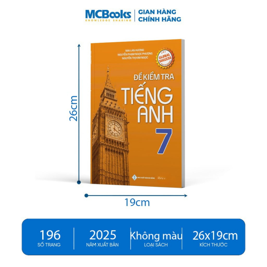 Sách - Đề Kiểm Tra Tiếng Anh Lớp 7 – Global Success - Mai Lan Hương