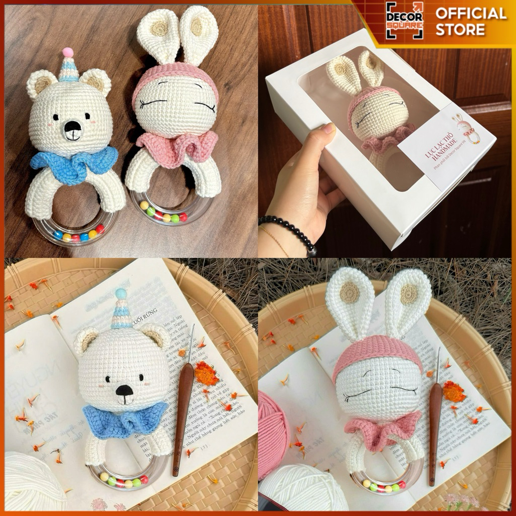 Đồ Chơi Lục Lạc Decor Square – Cầm Tay Cao Cấp, Phát Triển Giác Quan | Quà tặng đầy tháng