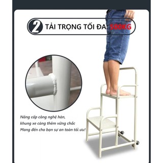 thang bậc di động Kệ bậc thang Kệ Tam Cấp Thang Kệ siêu thị thang máy vận chuyển hàng hóa xe leo núi nhà kho Với bánh xe