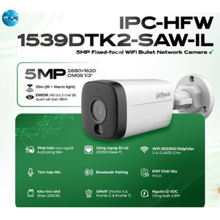 Camera IP WIFI DAHUA IPC-HFW1339DTK2-SAW-IL 3MP | IPC-HFW1539DTK2-SAW-IL 5MP cố định ngoài trời