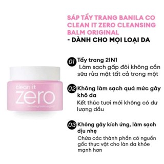 Sáp tẩy trang Banila Co C​l​e​a​n It Z​e​r​o C​l​e​a​n​s​i​n​g tẩy trang dạng sáp zero mini 7ml - Kosmi Beauty