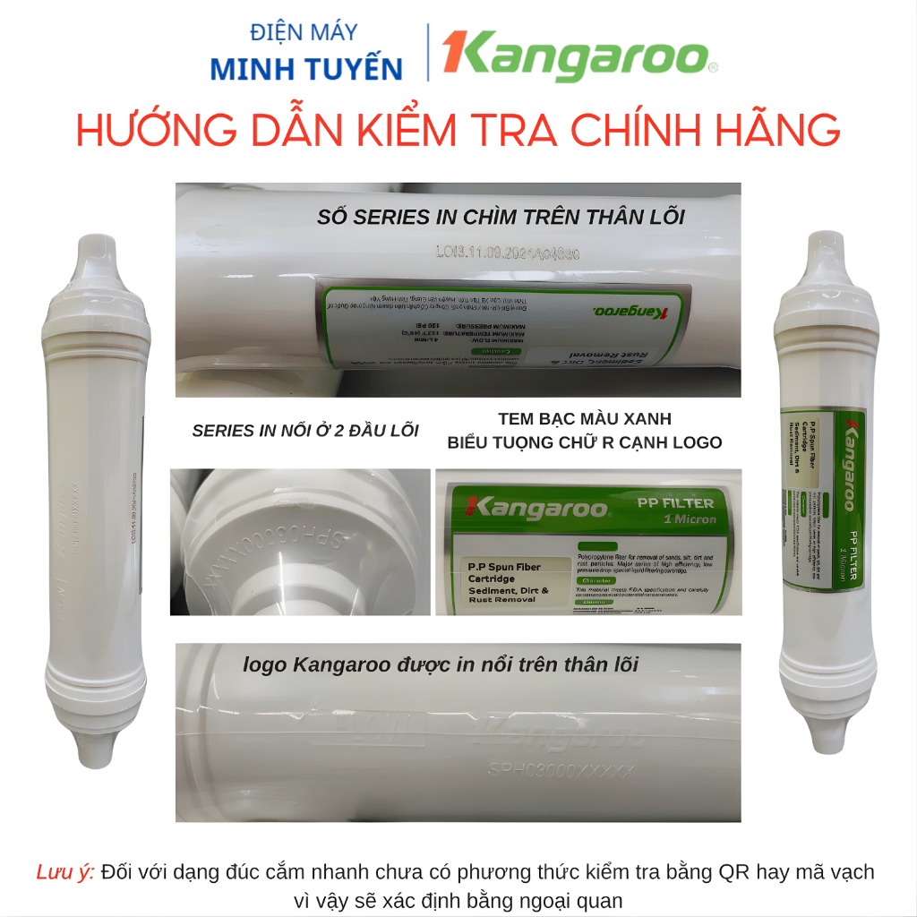 Combo 3 Lõi Lọc Số 123 Kangaroo Dạng Đúc Dùng Cho Model KG100HK, KA10A4, KG10A5, KG100ES, KG100ES1.