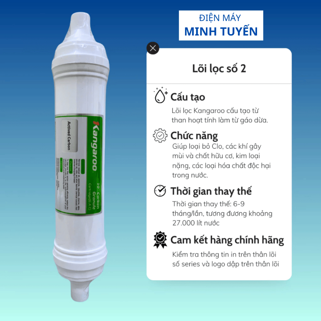 Combo 3 Lõi Lọc Số 123 Kangaroo Dạng Đúc Dùng Cho Model KG100HK, KA10A4, KG10A5, KG100ES, KG100ES1.