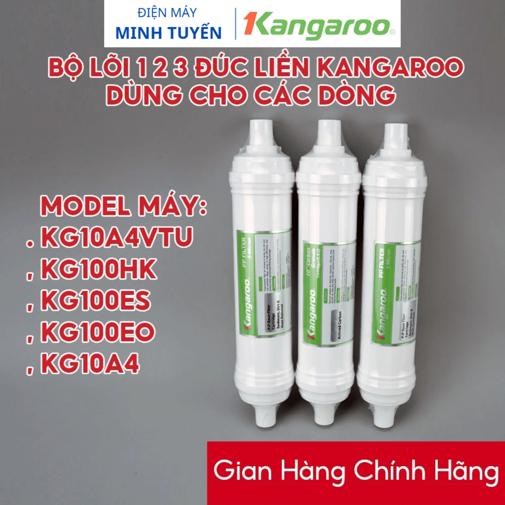 Combo 3 Lõi Lọc Số 123 Kangaroo Dạng Đúc Dùng Cho Model KG100HK, KA10A4, KG10A5, KG100ES, KG100ES1.