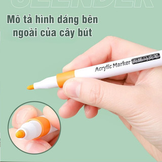 Màu Acrylic Marker - Bộ 48 Màu Cao Cấp Cho Học Sinh - Bút Lông Màu Đa Dạng - Hoàn Hảo Cho Bộ Vẽ Tranh