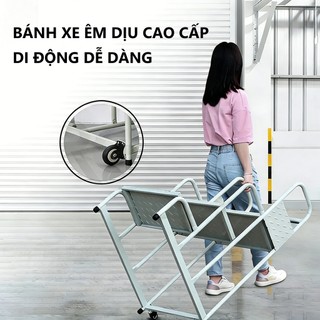 thang bậc di động Kệ bậc thang Kệ Tam Cấp Thang Kệ siêu thị thang máy vận chuyển hàng hóa xe leo núi nhà kho Với bánh xe