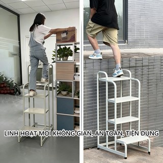 thang bậc di động Kệ bậc thang Kệ Tam Cấp Thang Kệ siêu thị thang máy vận chuyển hàng hóa xe leo núi nhà kho Với bánh xe