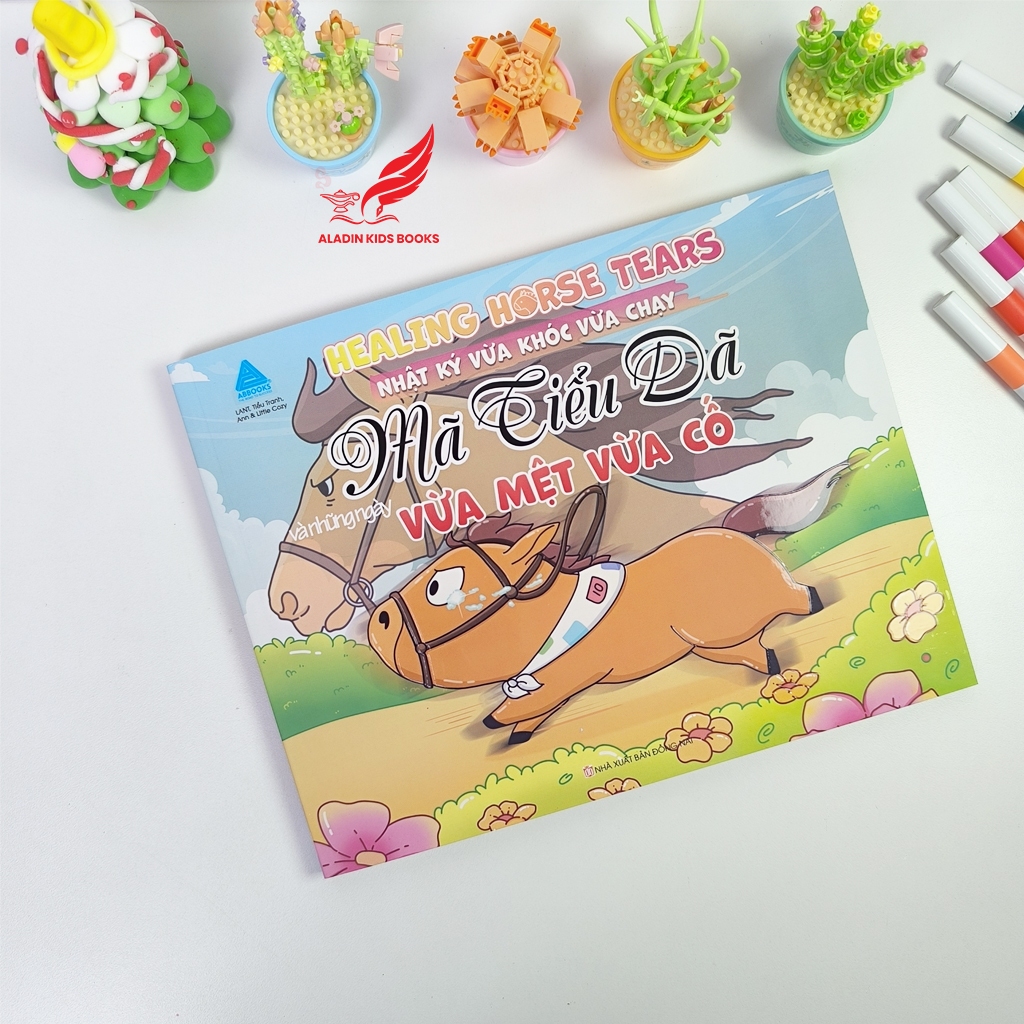 Sách Tô Màu Mã Tiểu Dã – Vừa Mệt Vừa Cố (Healing Horse Tears) – Tranh Dễ Tô, Tô Màu Thư Giãn