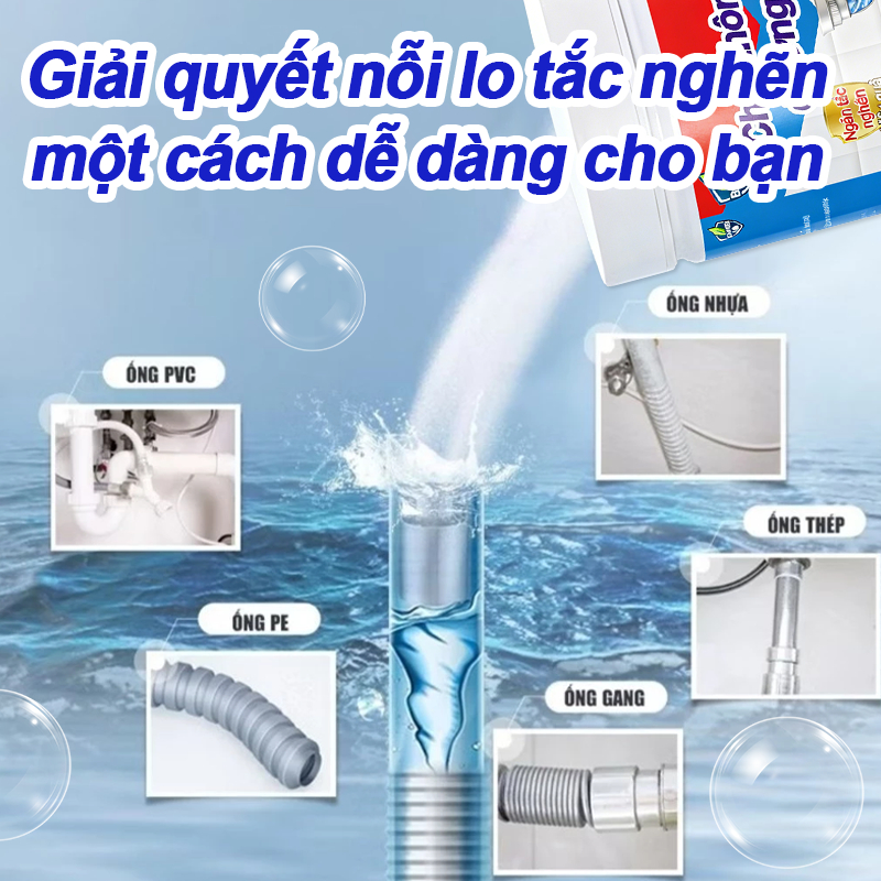 Bột nạo vét đường ống, Sạch Đường Ống,Dung Dịch Khử Mùi Cống Công ,bồn rửa bát, bồn cầu và cống nhà vệ sinh