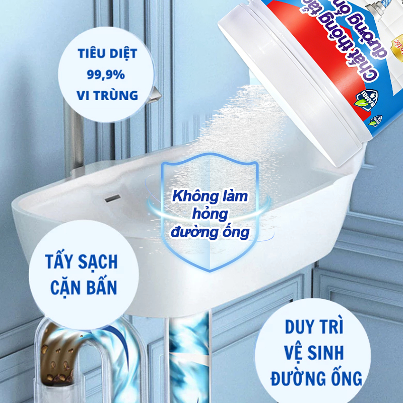 Bột nạo vét đường ống, Sạch Đường Ống,Dung Dịch Khử Mùi Cống Công ,bồn rửa bát, bồn cầu và cống nhà vệ sinh