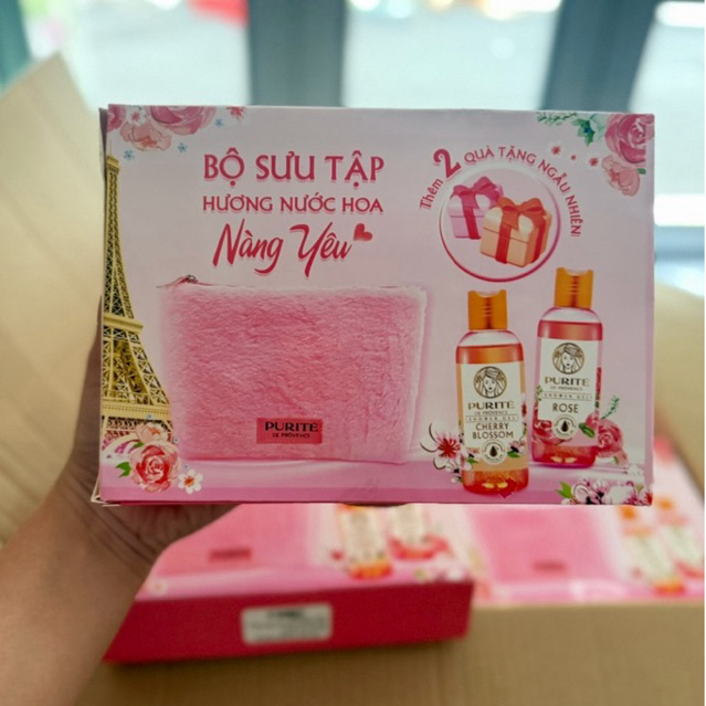 set quà tặng sữa tắm purite hương nước hoa mini du lịch tiện lợi