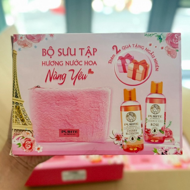 set quà tặng sữa tắm purite hương nước hoa mini du lịch tiện lợi