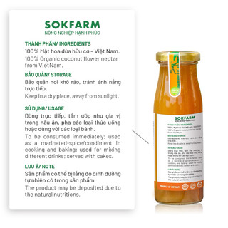 Mật hoa dừa Sokfarm hữu cơ hũ 250g - Thay thế đường tinh luyện, giàu Kali, tốt cho sức khỏe, tự nhiên