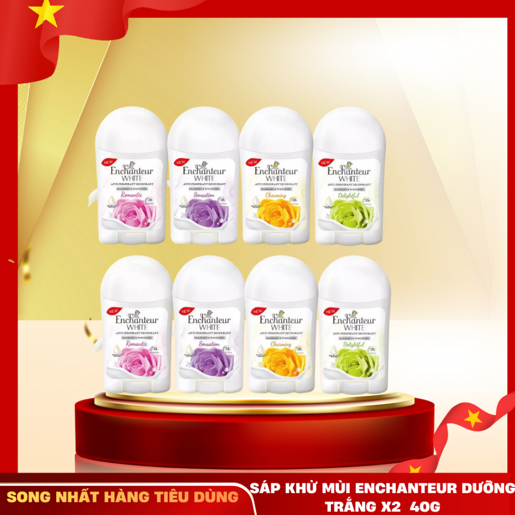 Sáp khử mùi trắng da Enchanteur Charming/ Romantic/ Delightful 40gr