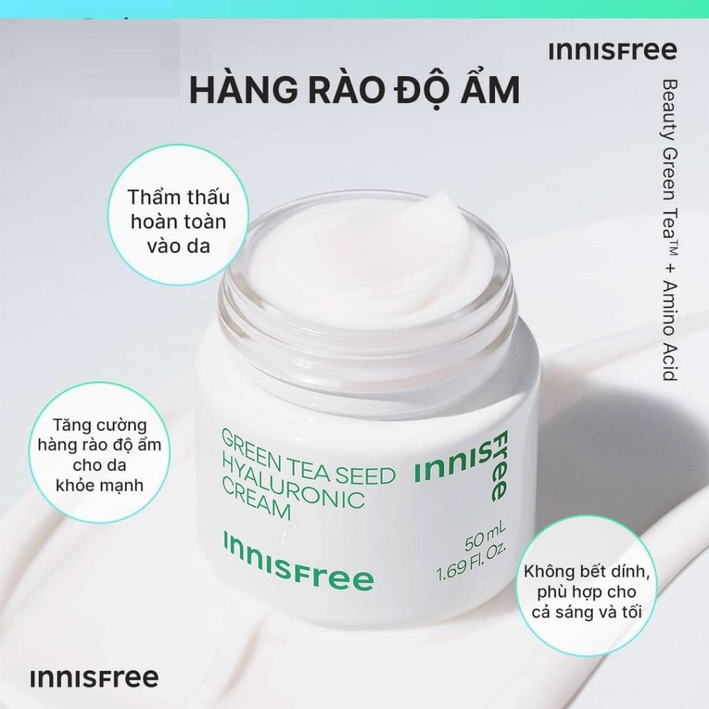 Kem Dưỡng Da Chiết Xuất Trà Xanh nnisfree Green Tea Seed Hyaluronic Cream 50ml