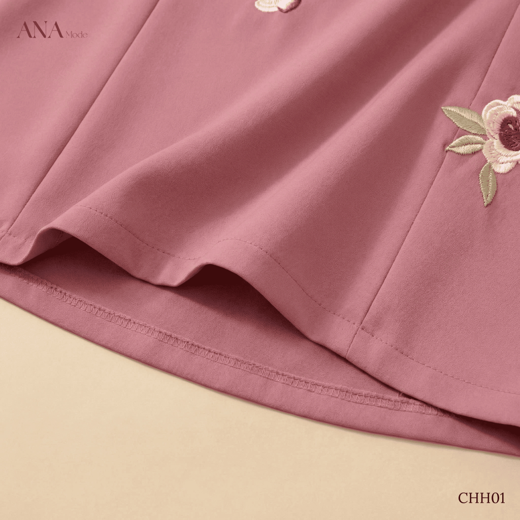 Áo Kiểu Thêu Hoa Trung Niên ANA Mode Chất Liệu Cotton Lạnh Thanh Lịch Đi Chơi Quà Tặng Mẹ AK25CHH01