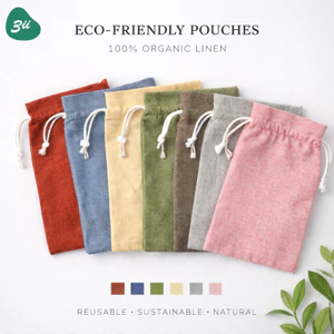 Túi dây rút mini 3II HOME Túi dây rút vải LINEN đựng mỹ phẩm trang sức đồ dùng cá nhân nhiều màu sắc