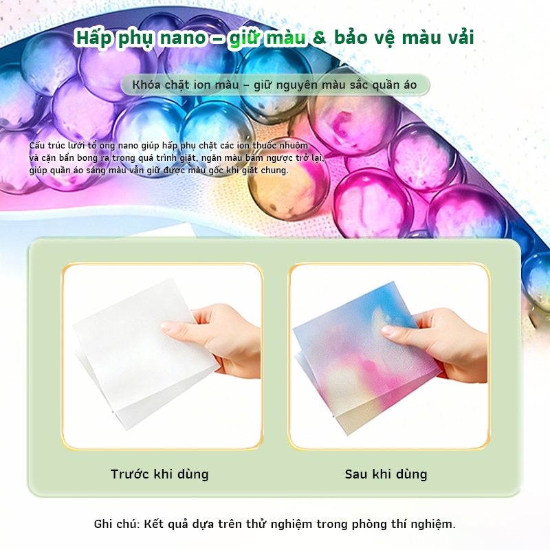 Giấy Hút Màu & Chống Phai Grepower – Giấy bảo vệ chống bẩn cho máy giặt, tấm bảo vệ ngăn phai màu và giữ màu sắc quần áo