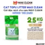 Cát Mèo, Cát Vệ Sinh Cho Mèo Đậu Nành, Tofu Hạt Nhuyễn, Hạt Nhỏ Max Clean 2.5KG Hương Trà Xanh