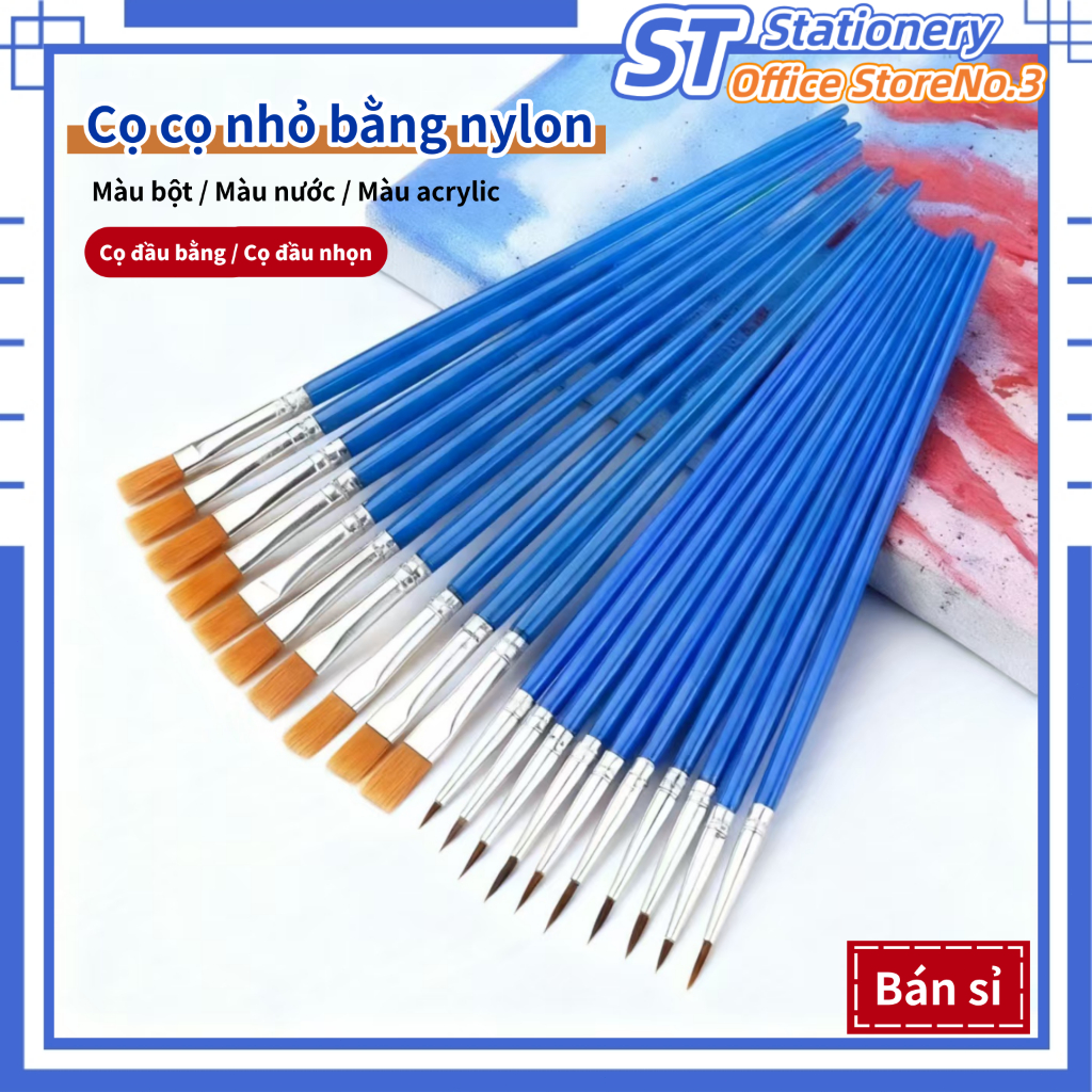 (Bán s) Cọ lông nylon Bút kẻ nét Cọ vẽ màu  Cọ vẽ màu nước Cọ vẽ sơn dầu Dụng cụ hội hoạ.
