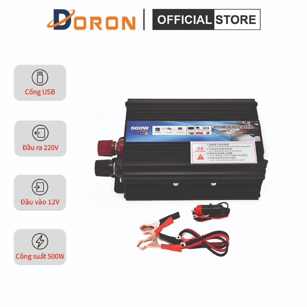 Bộ kích điện inverter 500W, đổi nguồn 12v lên 220V
