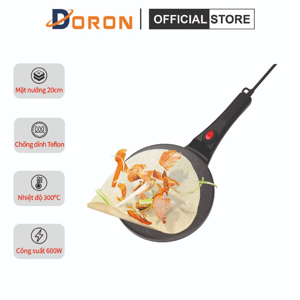 Máy làm bánh cuốn 900W gia nhiệt nhanh, chống quá nhiệt, quá tải