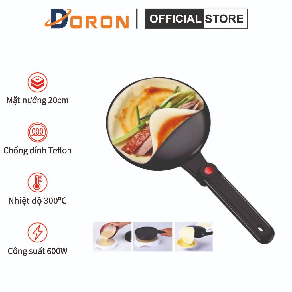 Máy làm bánh cuốn 600W làm bánh đa năng, phù hợp gia đình