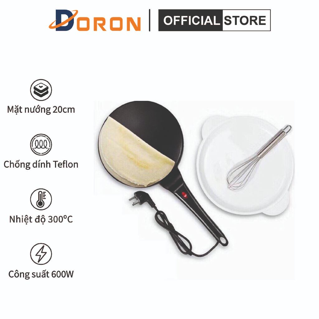 Máy làm bánh crepe 600W kiểm soát nhiệt độ chính xác, bánh thơm ngon