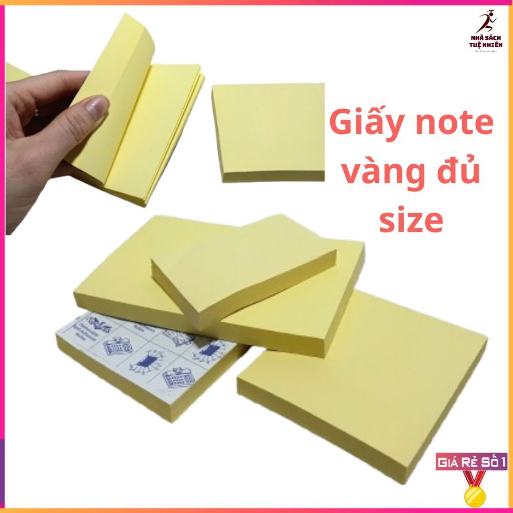 Giấy note vàng giấy ghi chú 3x2 3x3 3x4 3x5 inches | Shopee Việt Nam