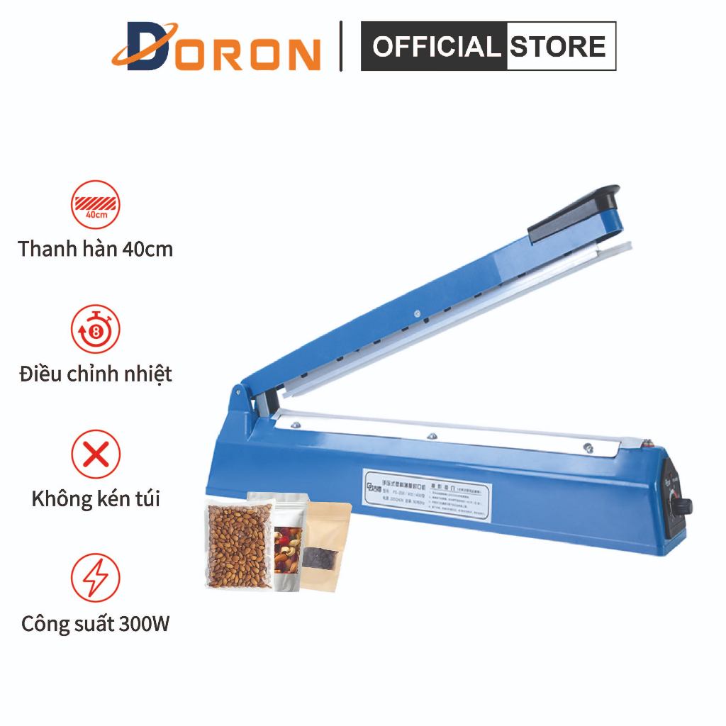 Máy hàn miệng túi nilon PFS-400 tự ngắt an toàn, đường hàn đẹp, tặng dây hàn phụ