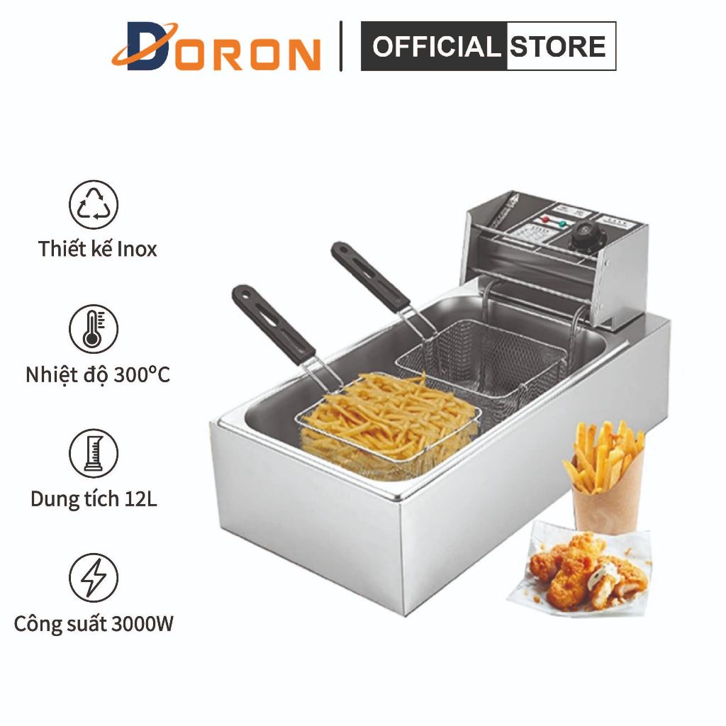 Bếp điện chiên nhúng SUNNY 12L -  2500W hệ thống gia nhiệt kép nóng nhanh, sôi mạnh