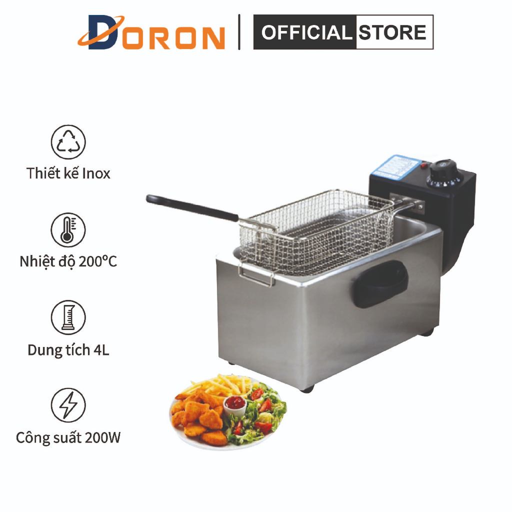 Bếp chiên 4L 2000W nhiệt độ cao, sôi cực nhanh