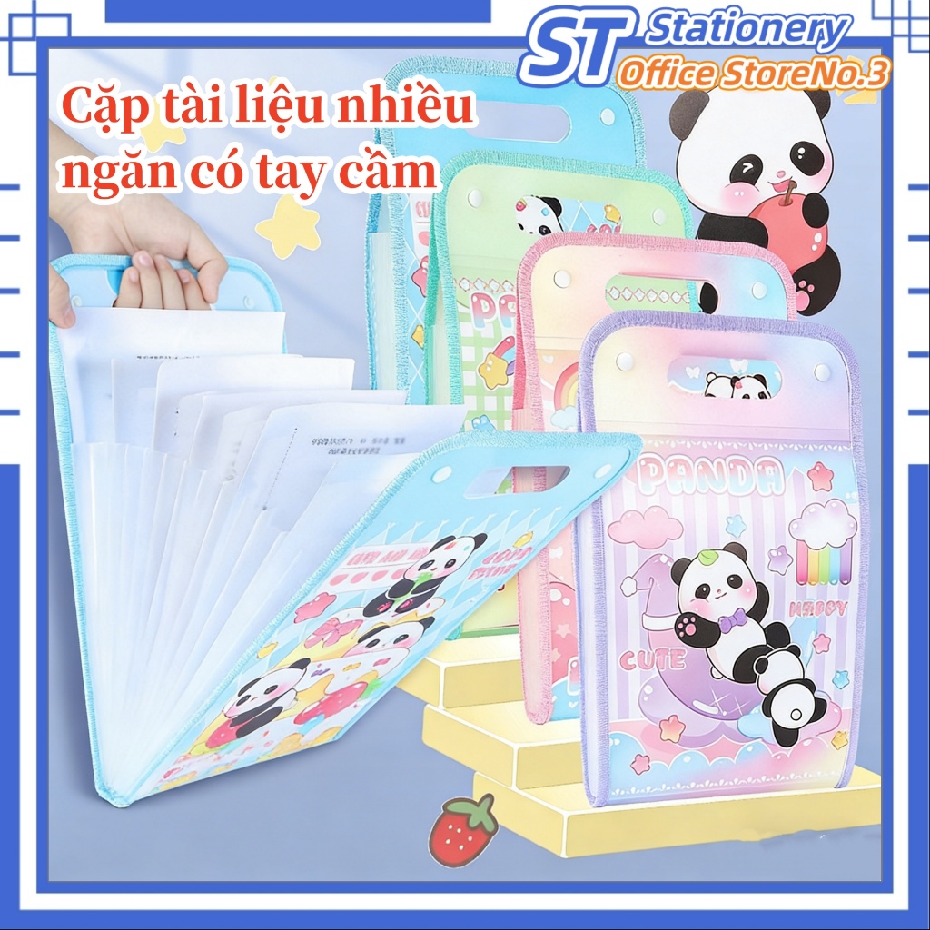 Túi Đựng Tài Liệu Cầm Tay A4 - Hoạ Tiết Dễ Thương, 13 Ngăn, Chống Nước, Cho Học Sinh Và Văn Phòng.