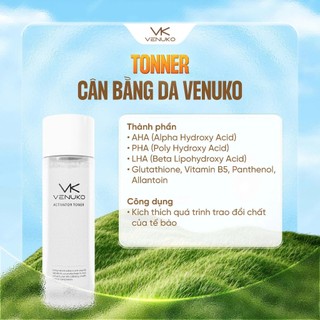 Toner Venuko Activator AHA PHA LHA 150ml – Cân Bằng Da, Làm Sạch Nhẹ, Hỗ Trợ Da Sáng Mịn