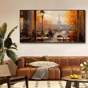 Tranh Tháp Eiffel Phong Cách Châu Âu Tráng Gương Cao Cấp Treo Phòng Khách Sang Trọng - Oha Decor