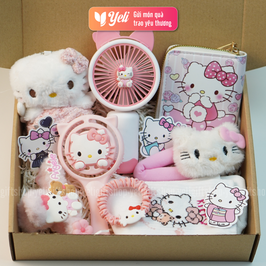 Set quà tặng Hello Kitty, Kuromi, Melody dễ thương tặng bạn gái sinh nhật, Combo quà tặng phụ kiện Yeli Shop