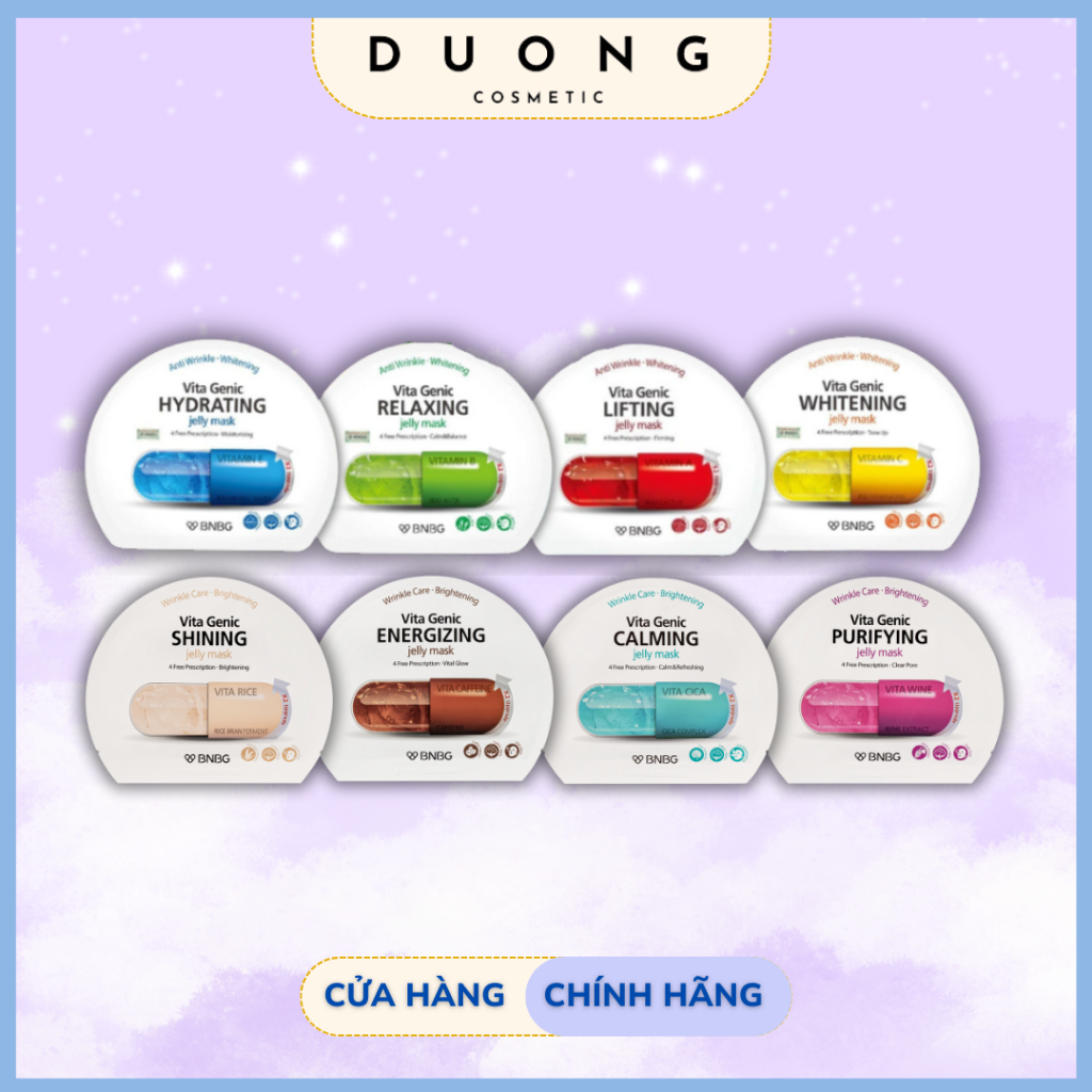 Hộp 10 Miếng Mặt Nạ BNBG Vita Genic Dưỡng Ẩm, Hỗ Trợ Dưỡng Trắng Da Hàn Quốc 30g