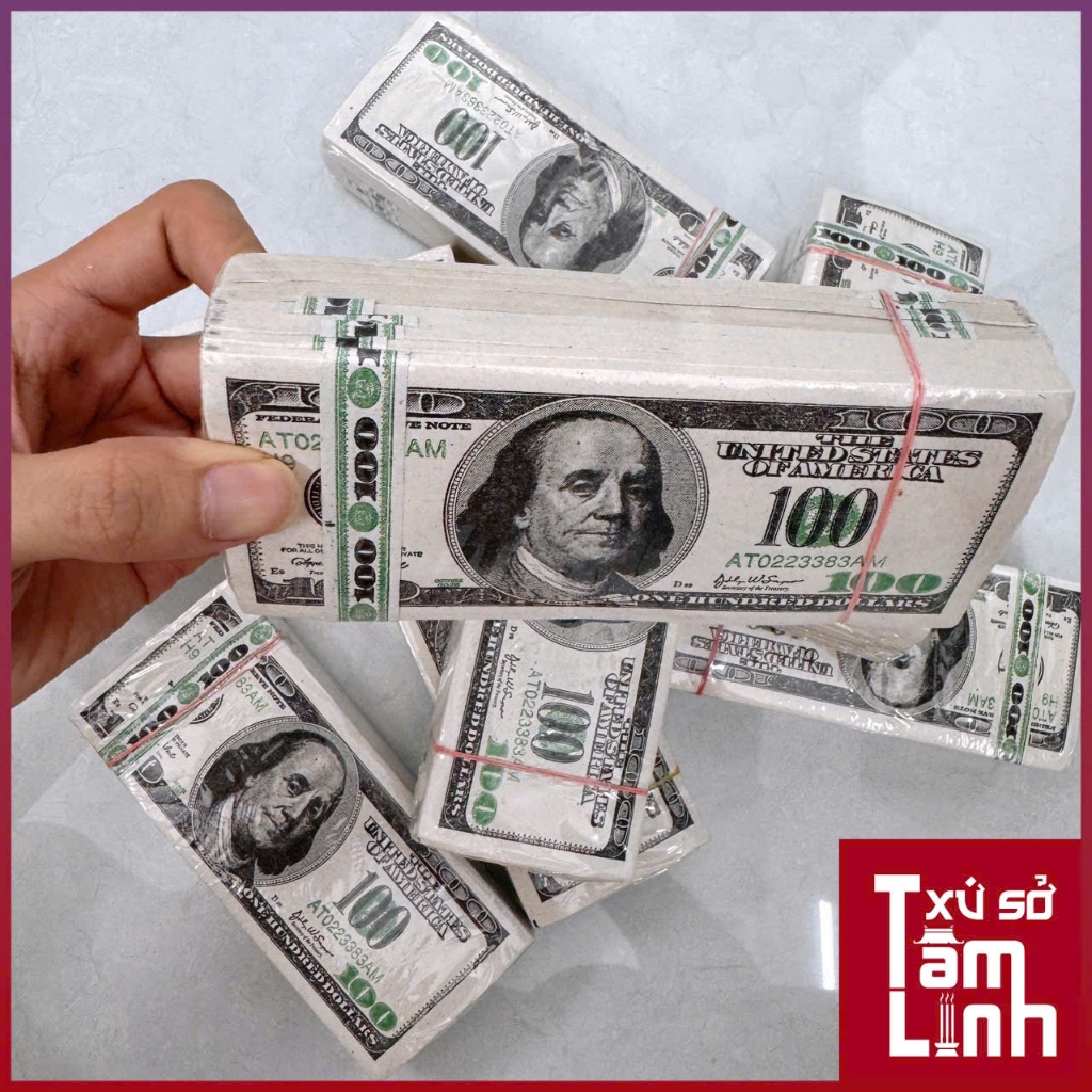 Tiền Vàng Mã Đô La Mỹ, Tiền Polymer Âm Phủ Đủ Mệnh Giá Cao Cấp Giấy Đẹp, In Sắc Nét, Xấp Dày Bọc NiLong