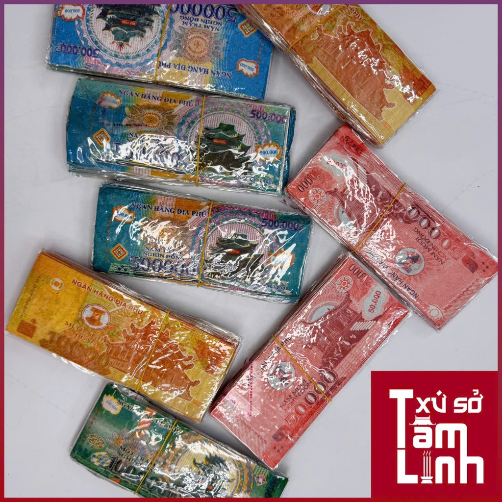 Tiền Vàng Mã Đô La Mỹ, Tiền Polymer Âm Phủ Đủ Mệnh Giá Cao Cấp Giấy Đẹp, In Sắc Nét, Xấp Dày Bọc NiLong