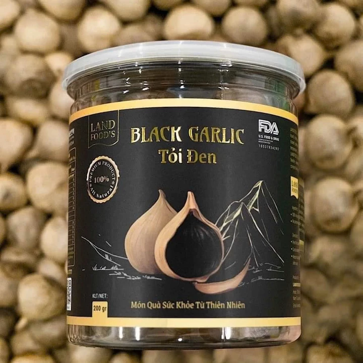 (Hỏa tốc) Set Quà Tỏi đen cao cấp LANDFOOD'S - Tỏi Đen Cô Đơn Xuất Khẩu Tăng Đề Kháng - Nguyên Vỏ 200gr