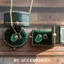 Dây chuyền nữ titan mặt khảm đá Chalcedony xanh lục và đen cổ điển mạ vàng 18K không gỉ WN2622 BY ACCESSORIES