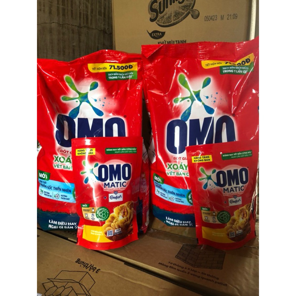Bột giặt omo túi 2.6kg - 2.9kg ; 5,1kg - 5,5kg tặng - BGOMO